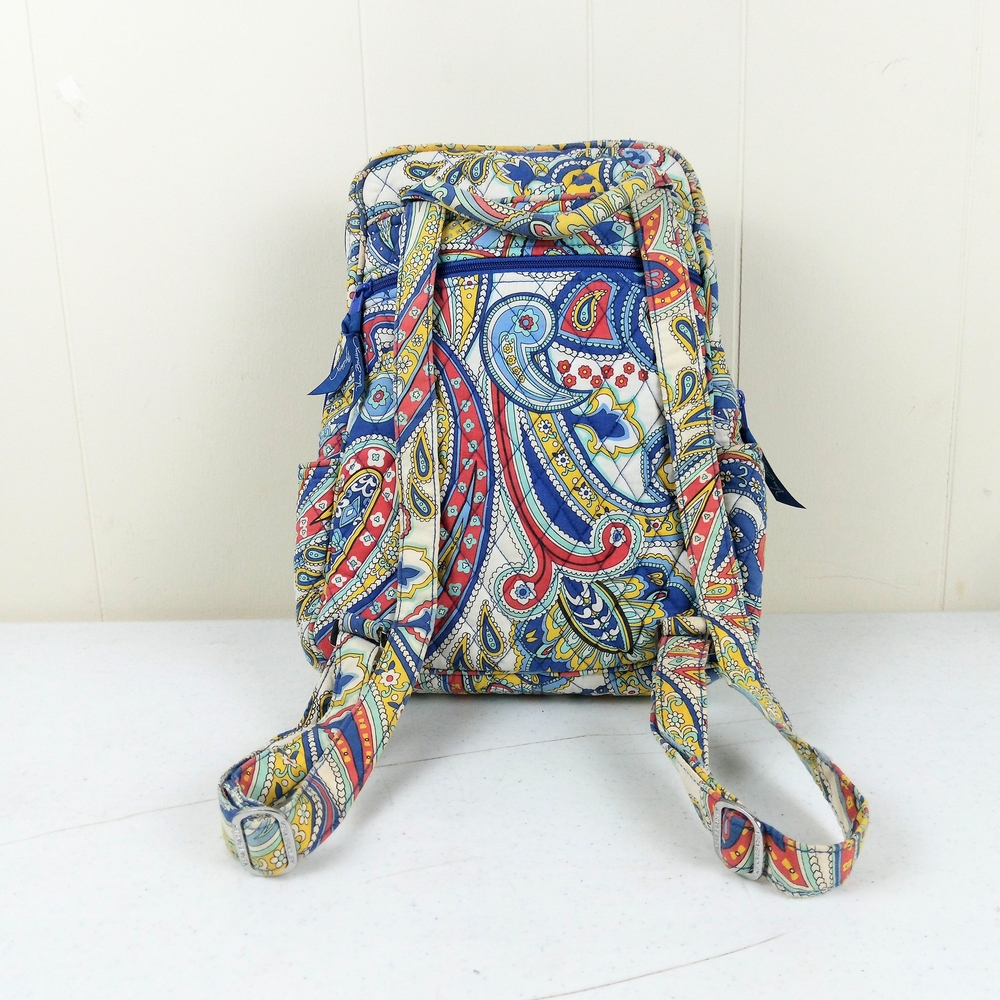 Vera Bradley Marina Paisley Medium Backpack Floral Quilted Cotton Retired 2013 - Picture 2 of 10